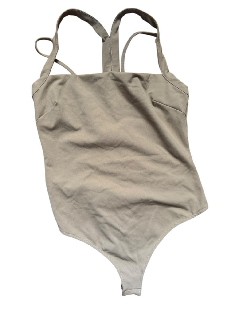Free People Square Neck Tank Bodysuit in Tan - Picture 2 of 3